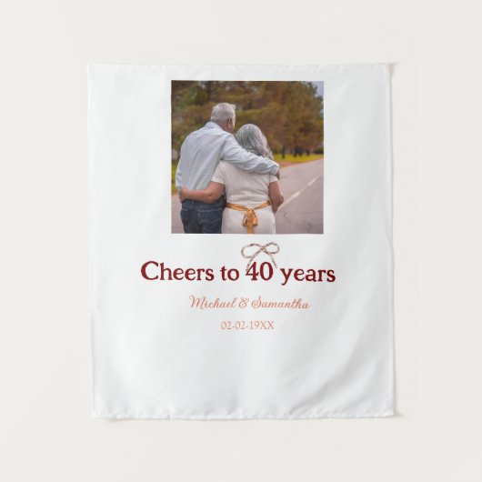 Marron boog juicht 40 jaar huwelijksjubileum  wandkleed (Voorkant)