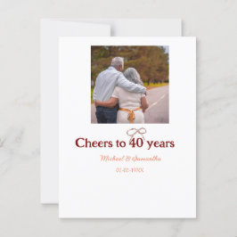 Marron boog juicht 40-jarig huwelijksjubileum toe briefkaart