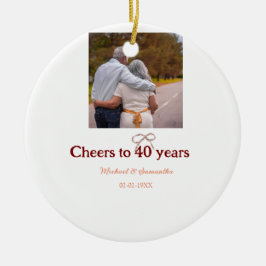 Marron buigt juichen voor 40-jarig huwelijk keramisch ornament