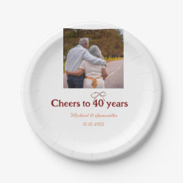 Marron buigt juichen voor 40-jarig huwelijk papieren bordje