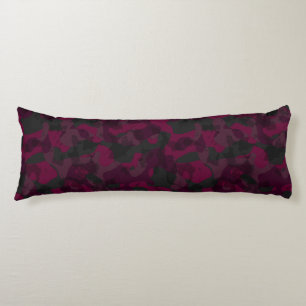 Marron, moerbei en grijze camouflage abstract lichaamskussen
