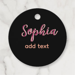 Marron Naam toevoegen Meisje Boss Tekst Zwart Eleg Bedankjes Labels