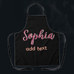 Marron Naam toevoegen Meisje Boss Tekst Zwart Eleg Schort<br><div class="desc">meisjesontwerp</div>