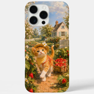 Marron Spring Strawberry Tuin Kitten Phonehoesje iPhone 16 Pro Max Hoesje