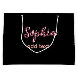 marron voeg naam meisje baas tekst zwart elegant groot cadeauzakje