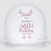 Marron witte mauve shhhh 60ste verjaardag bloemnaa sneeuwbol (Achterkant)