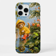 Marron Zomer Regenachtige Dag Kitten Phonehoesje
