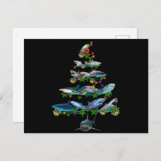 Marry Chrismas shark Feestdagenkaart (Voorkant / Achterkant)