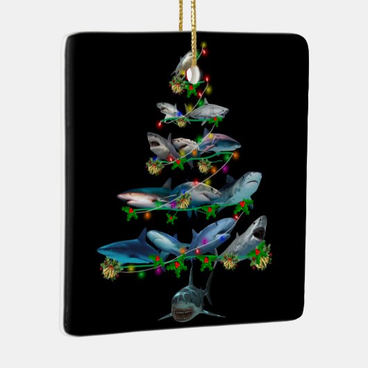Marry Chrismas shark Keramisch Ornament (Rechts)