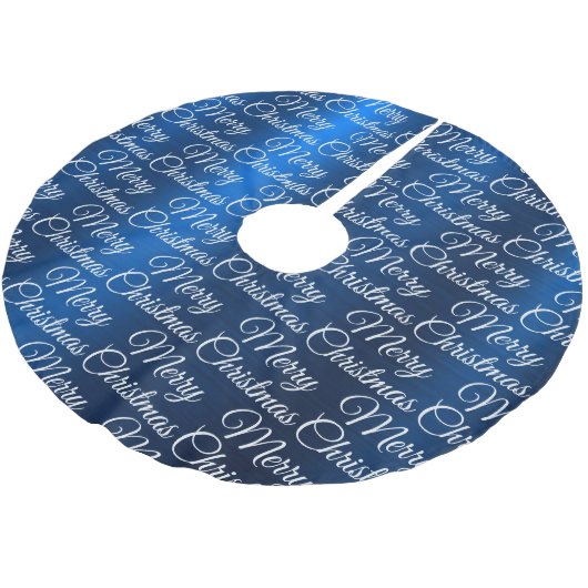 Marry Christmas White Snowflakes Navy Blue Kerstboom Rok (Gekanteld)