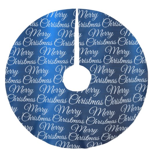 Marry Christmas White Snowflakes Navy Blue Kerstboom Rok (Voorkant)