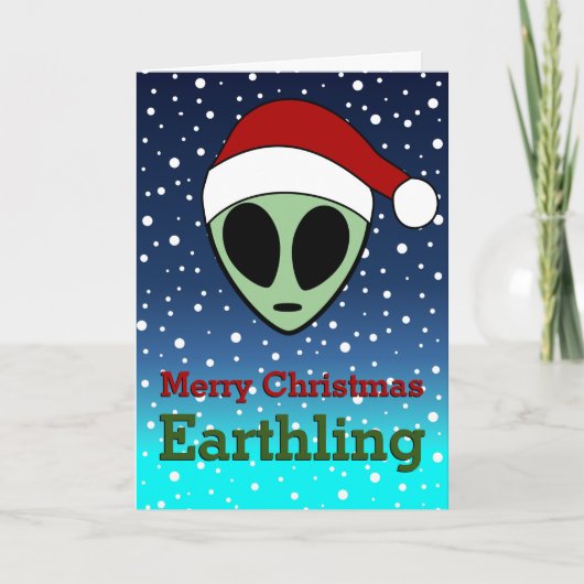 Marry Kerstmis Earthling Feestdagen Kaart (Voorkant)