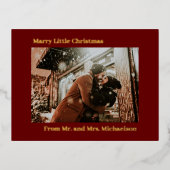 Marry Little KerstRed Folie Feestdagen Briefkaart (Voorkant)