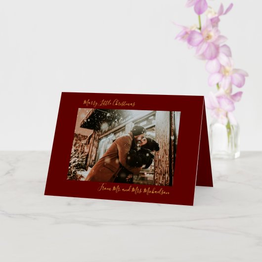 Marry Little KerstRed Folie Feestdagenkaart (Orchidee)