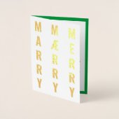 "MARRY MAERRY MERRY" Kerstmis Opslaan Datum foto Folie Kaarten (Voorkant)