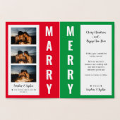 "MARRY MAERRY MERRY" Kerstmis Opslaan Datum foto Folie Kaarten (Binnen)