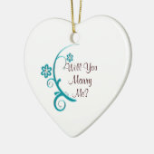 Marry Me Aqua Flower Verloving Ornament (Links)
