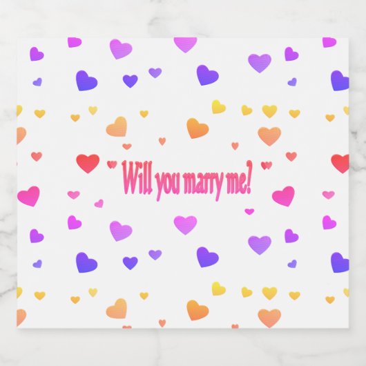 Marry me, bier etiket (Enkel label)