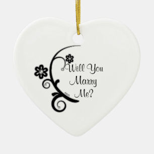 Marry Me Faux Diamond Flower Verloving Ornament