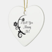 Marry Me Faux Diamond Flower Verloving Ornament (Links)