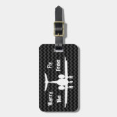 Marry Me Fly Free Charcoal Chevron Bagagelabel (Voorkant verticaal)