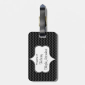 Marry Me Fly Free Charcoal Chevron Bagagelabel (Achterkant verticaal)