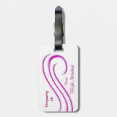 Marry Me Fly Free Pink and White Bagagelabel (Achterkant verticaal)