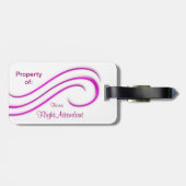 Marry Me Fly Free Pink and White Bagagelabel (Achterkant horizontaal)