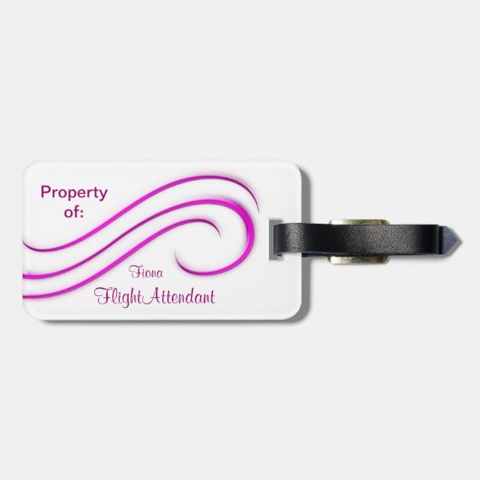 Marry Me Fly Free Pink and White Bagagelabel (Achterkant horizontaal)