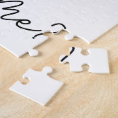 Marry Me Hart Paar Fotocollage Modern Script Legpuzzel (Zijkant)