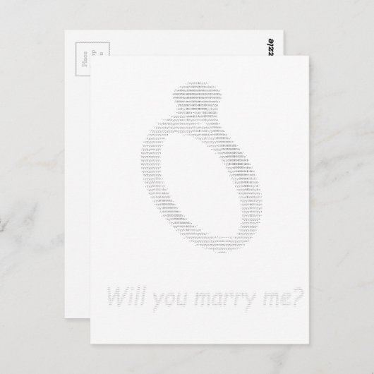 Marry me in ascii art briefkaart (Voorkant / Achterkant)