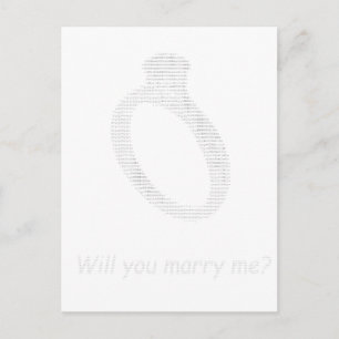 Marry me in ascii art briefkaart