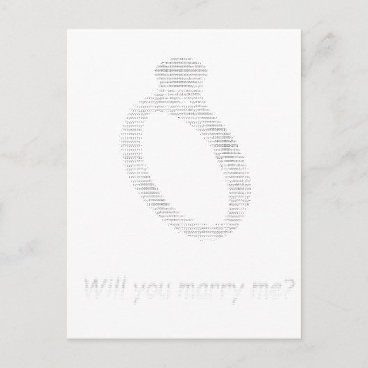 Marry me in ascii art briefkaart (Voorkant)