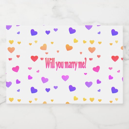 Marry me, likeurfles etiket (Enkel label)