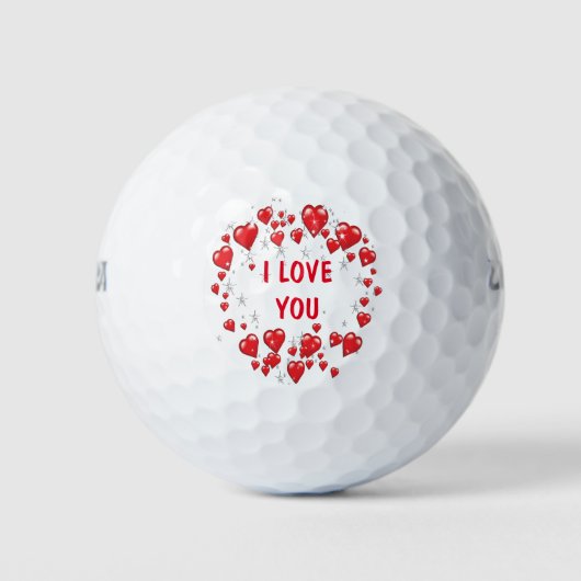 Marry Me Love You Red Heart Voorstel Golfballen (Voorkant)