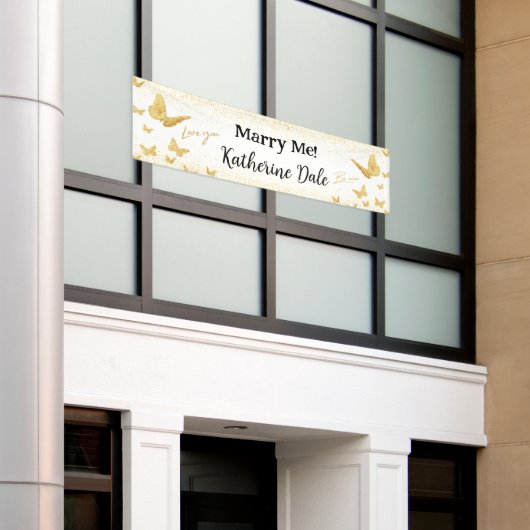"Marry Me" Marriage Proposal Banner Lona (Buitenkant Gebouw)
