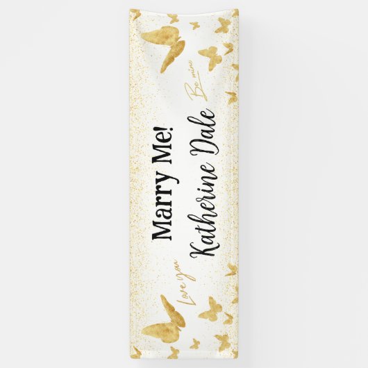 "Marry Me" Marriage Proposal Banner Lona (Verticaal)