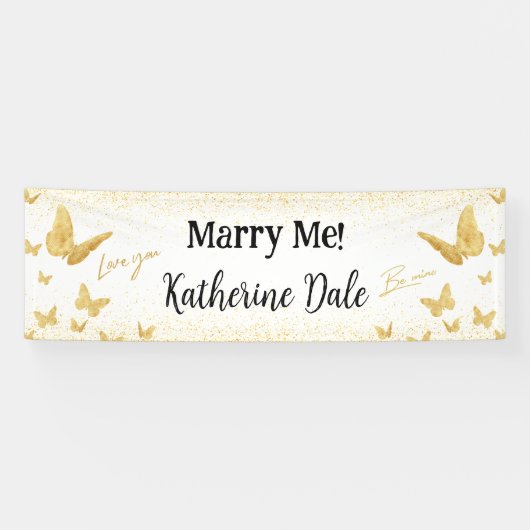 "Marry Me" Marriage Proposal Banner Lona (Horizontaal)