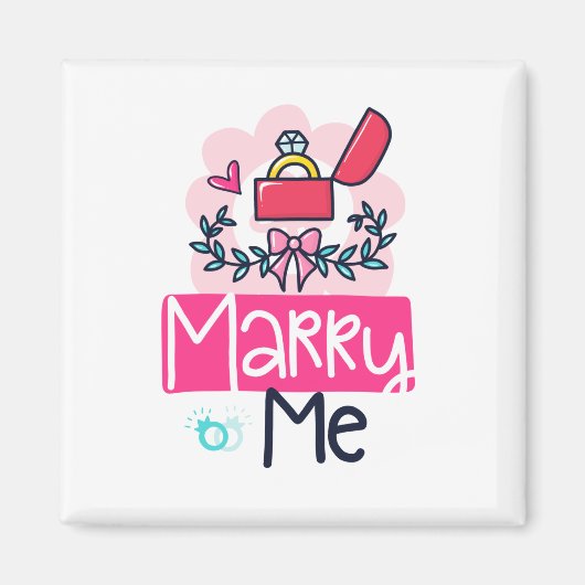 Marry Me Marriage Voorstel Magneet (Voorkant)