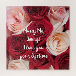 Marry Me Marriage Voorstel Romantic Rozen Puzzle Legpuzzel
