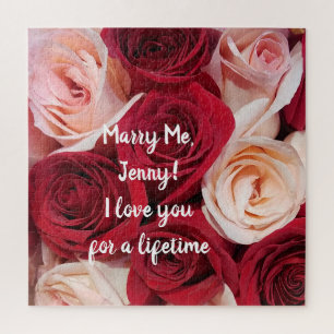 Marry Me Marriage Voorstel Romantic Rozen Puzzle Legpuzzel