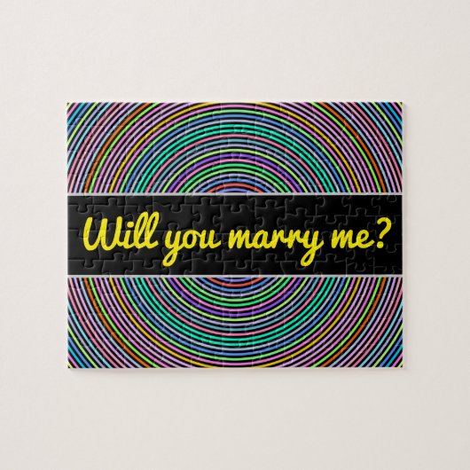 Marry me? + Multicolored Circles/Rings Patroon Legpuzzel (Horizontaal)