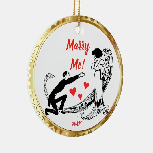 Marry Me Personalized Bord Keramisch Ornament (Rechts)