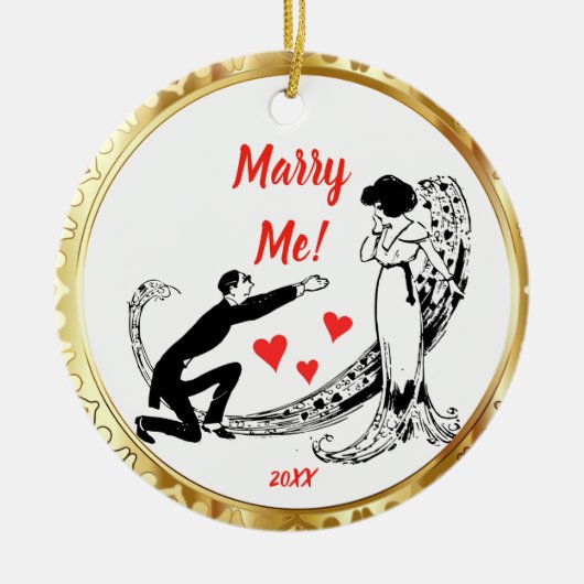 Marry Me Personalized Bord Keramisch Ornament (Voorkant)