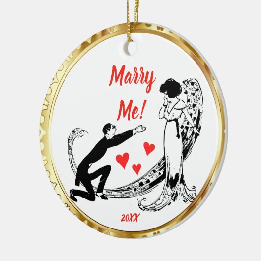 Marry Me Personalized Bord Keramisch Ornament (Links)