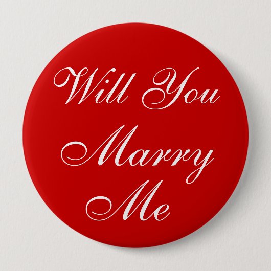 Marry Me Pin Ronde Button 4,0 Cm (Voorkant)