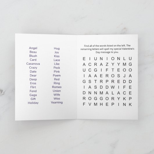 Marry Me Secret Proposal Message Kaart van Valenti (Binnen)