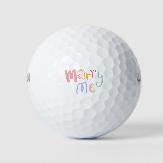 Marry me text typography doodle font golfballen (Voorkant)