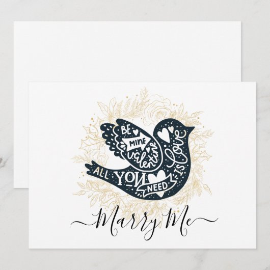 Marry Me Valentijn Feestdagenkaart (Voorkant / Achterkant)