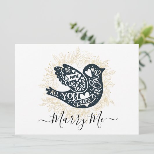 Marry Me Valentijn Feestdagenkaart (Staand voorkant)